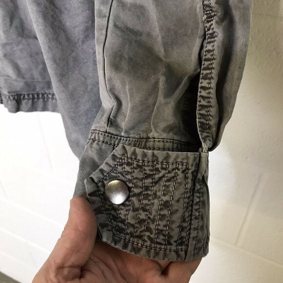 CASLON Women’s Utility Jacket Gray Wash 4 Pockets Casual Long Sleeve Siz… - Picture 4 of 14